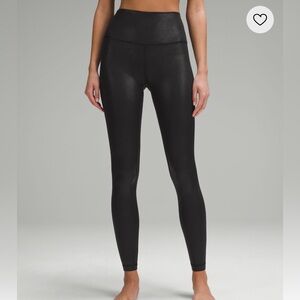 Lululemon Align High Rise 28” Shine Radiate Foil Black Size 6